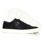 101 BLACK PYTHON EMBOSSED LEATHER SNEAKER, WITH CAP TOE Thumbnail