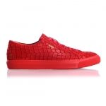 105 RED CROCO EMBOSSED LEATHER SNEAKER Thumbnail
