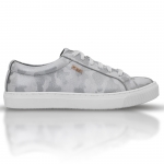 1028 White Camouflage Embossed Leather Sneaker Thumbnail