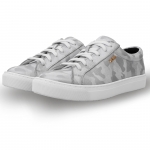 1028 White Camouflage Embossed Leather Sneaker Thumbnail