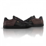 208 Black Brown Colorblocked Leather Sneakers Thumbnail