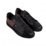 208 Black Brown Colorblocked Leather Sneakers Thumbnail
