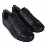 Zuma 201 Matte Black Leather Sneaker Thumbnail