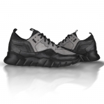 Flex 03 Black and Gray Leather Sneaker Thumbnail