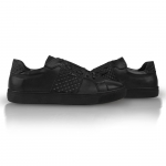 Relax 02 Black 3d Pyramid Embossed Leather Sneaker Thumbnail
