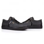 303 Dark Gray And Black Stingray Embossed Leather Sneaker Thumbnail