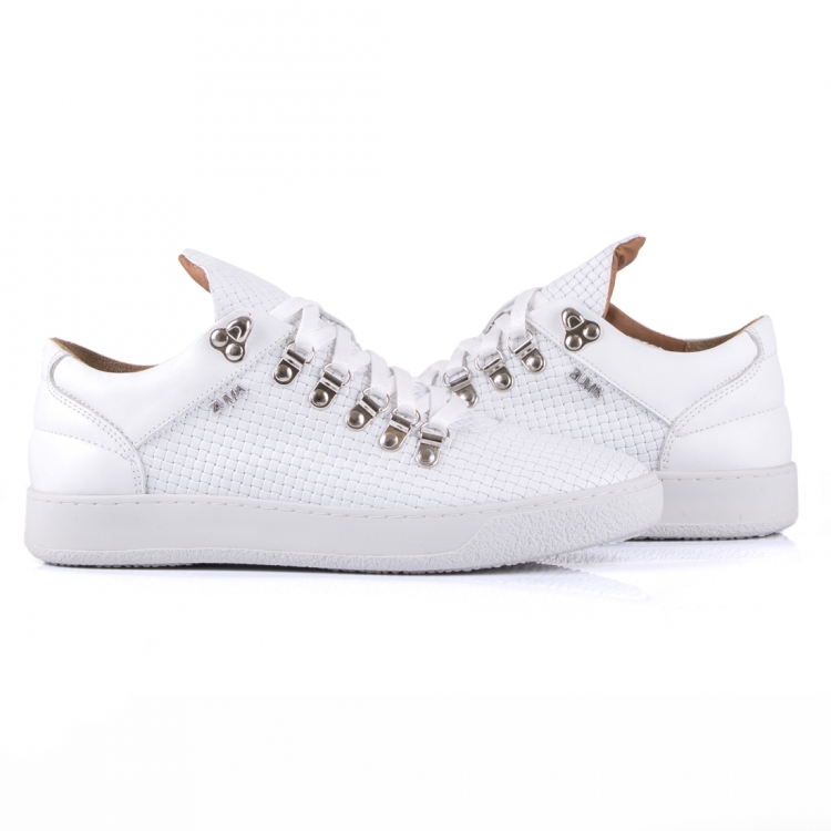 Zuma 511 White Wicker Embossed Leather Sneaker