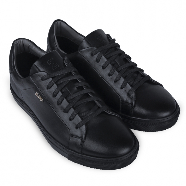 Zuma 201 Matte Black Leather Sneaker
