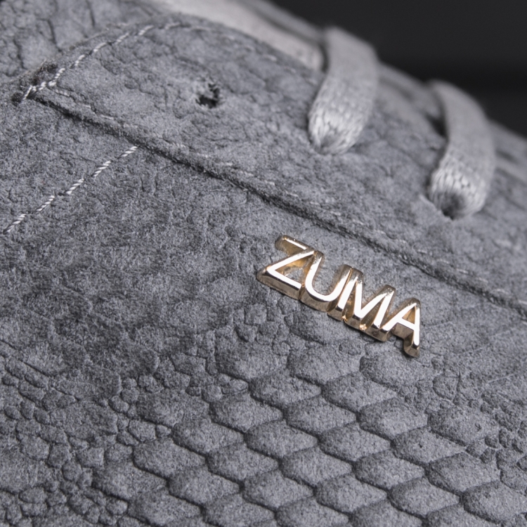 Z6 Gray Cobra Embossed Leather Sneaker