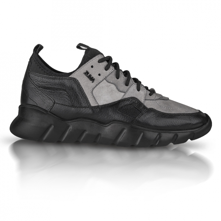 Flex 03 Black and Gray Leather Sneaker