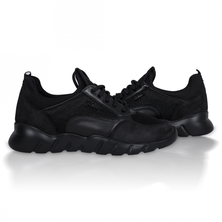 Flex 05 Black Net Embossed Leather Sneaker