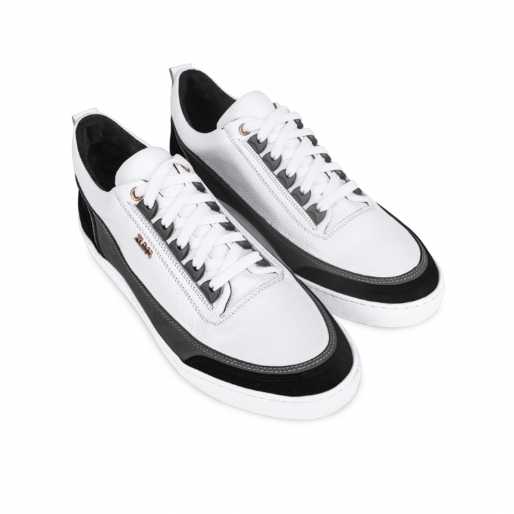 Relax 01 White & Gray Leather Sneaker